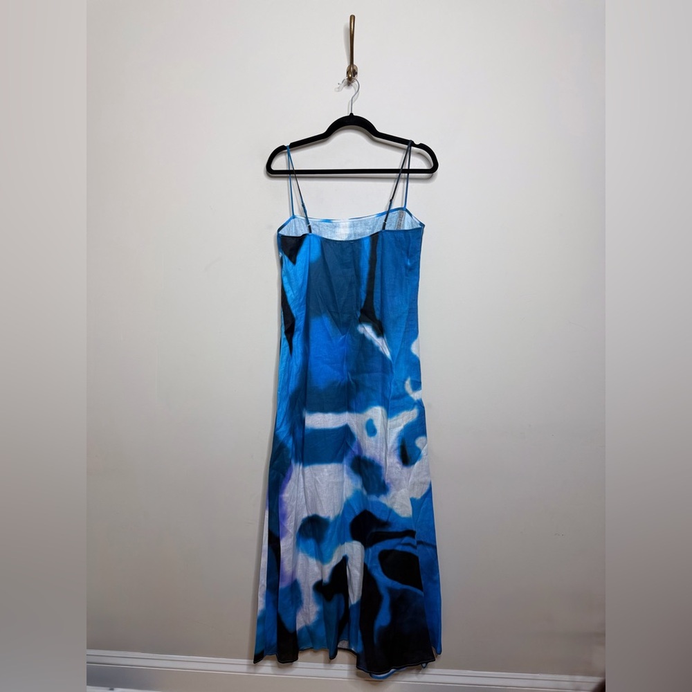 STAUD Laura Linen Dress Blue Haze - Picture 7 of 9